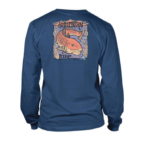 Men's Long Sleeve UV50 Performance Fancy Redfish - Slate