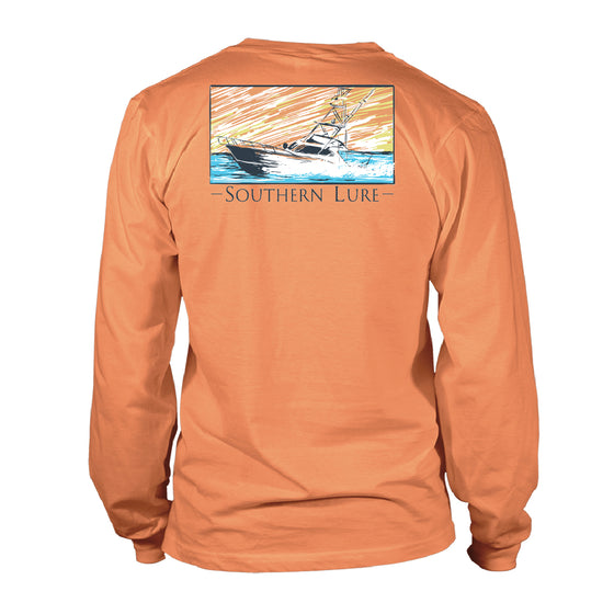 Southern Lure Performance tee with Sport Fisher in Melon