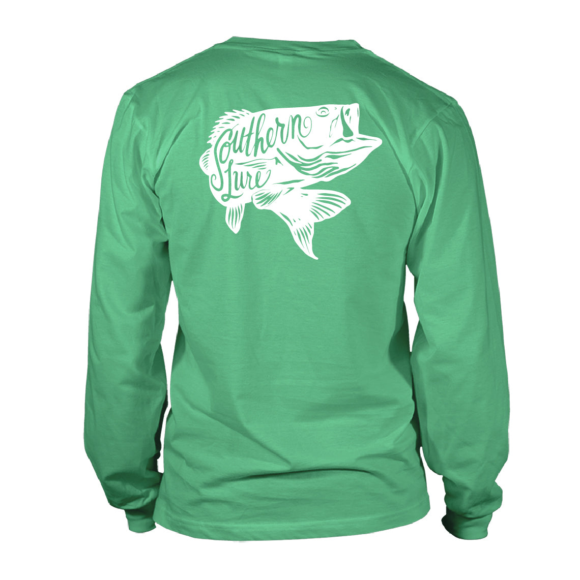 Adult Long Sleeve Cotton Tee - SL Bass - Seafoam