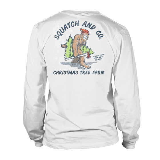 Adult Long Sleeve Cotton Tee - Squatch & Co - White