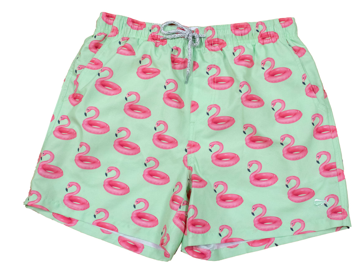 Boy's Youth & Toddler - Printed Swim - Flamingo Float - Mint