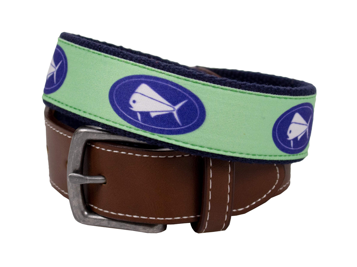 Youth - Belt - SL Elliptical Canvas - Green/Navy