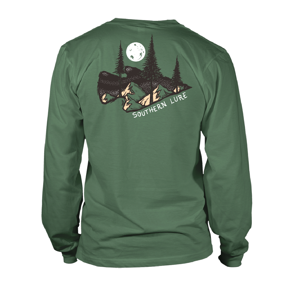 Youth Long Sleeve Cotton Tee - Arrowhead Night - Oak Green