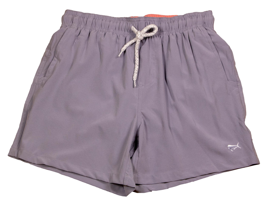 Boy's Youth Swim Trunks - Solid Grey