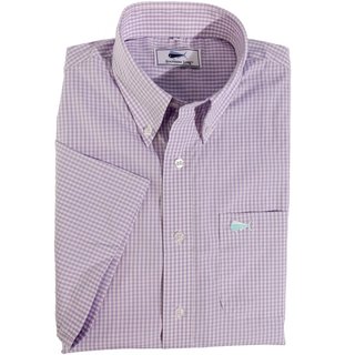 Youth Short Sleeve Woven Sport Shirt - Lilac Check