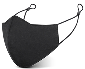 Solid Black Antibacterial Washable Face Mask