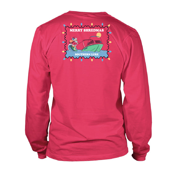 Youth & Toddler Long Sleeve Tee Merry Shredmas - Red