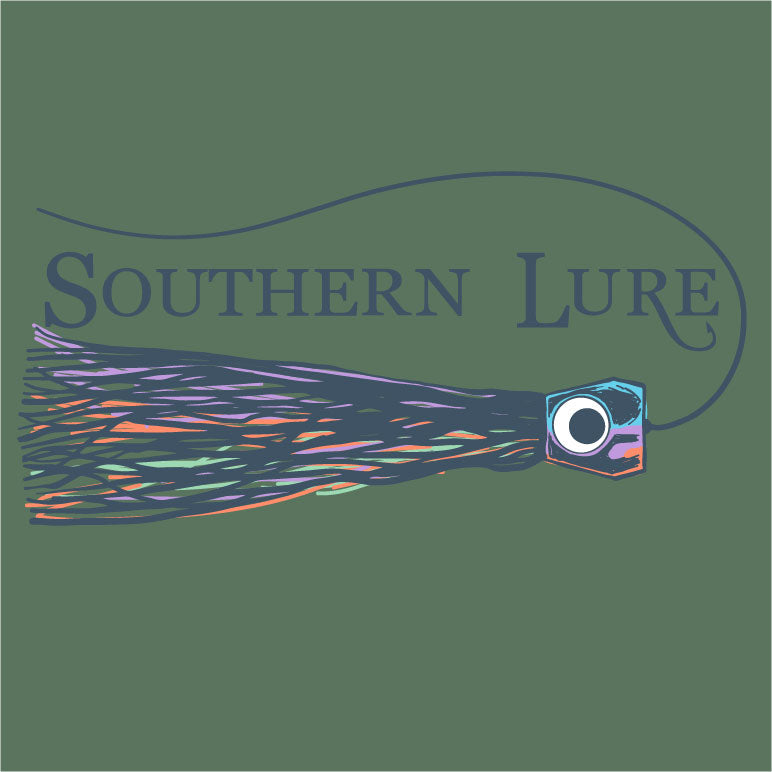 Toddler Short Sleeve Cotton Tee - Sketch Lure - Oak Green