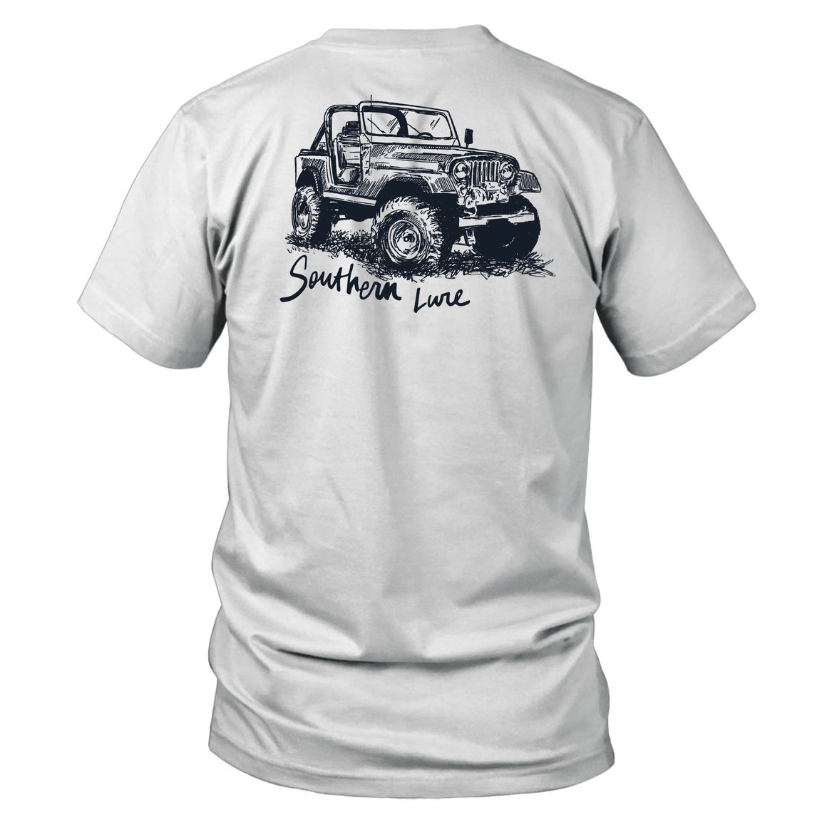Toddler Short Sleeve Cotton Tee - Summer Jeep - White