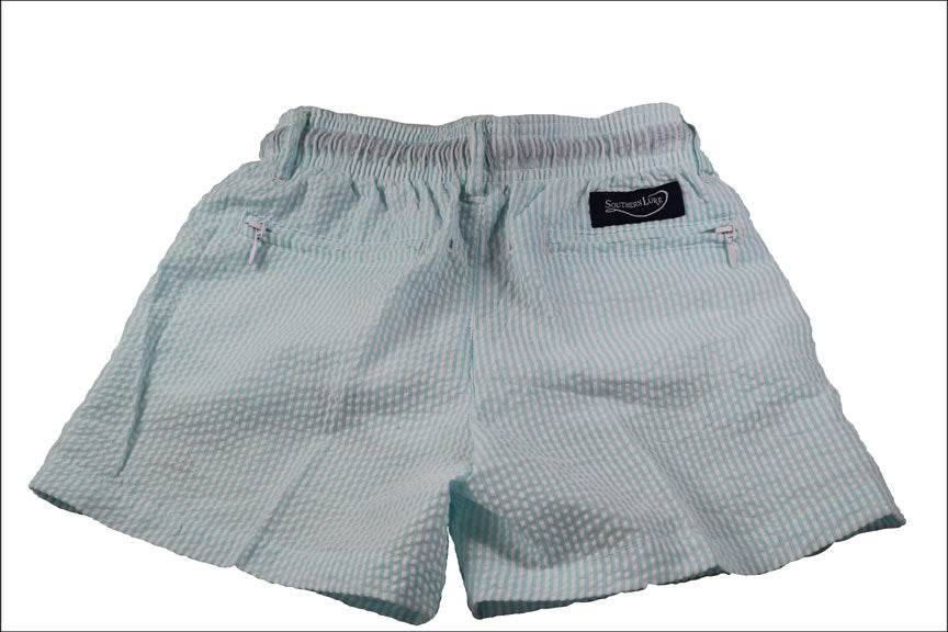 Youth and Toddler Seersucker Swim Trunks - Seafoam