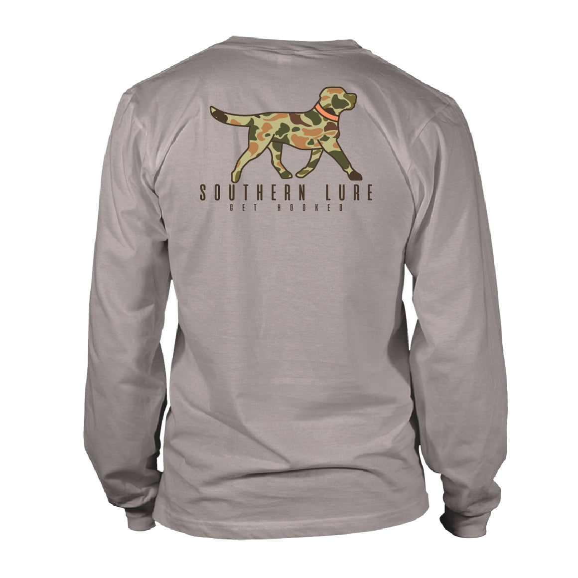 Adult Long Sleeve Tee Walking Camo Lab - Granite