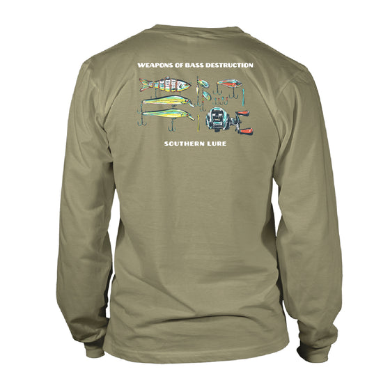 Adult Long Sleeve Tee Weapons of Bass Destruction - Khaki