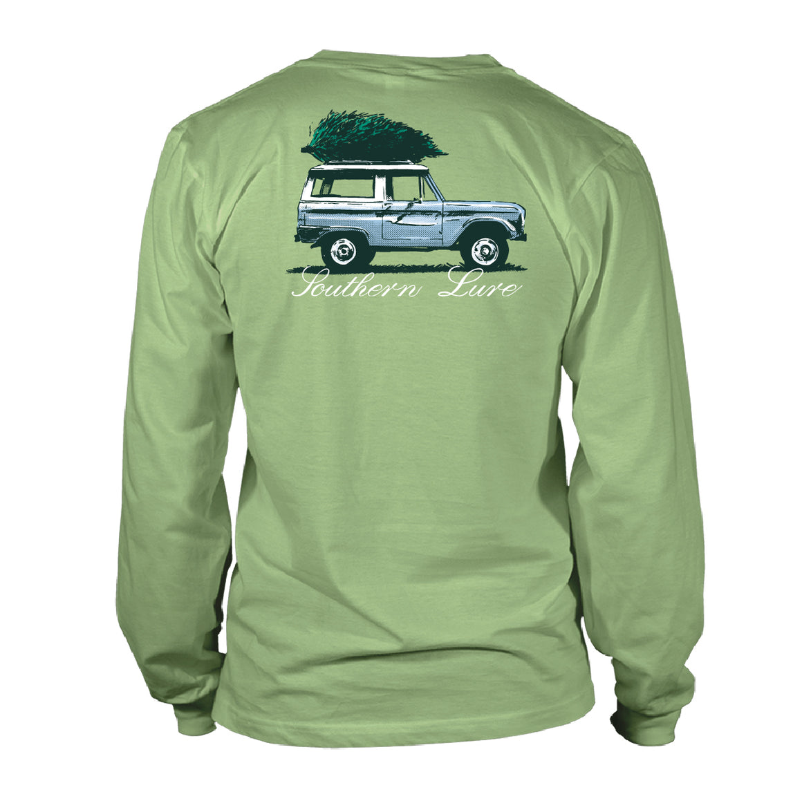 Youth Long Sleeve Tee Christmas Bronco - Bay