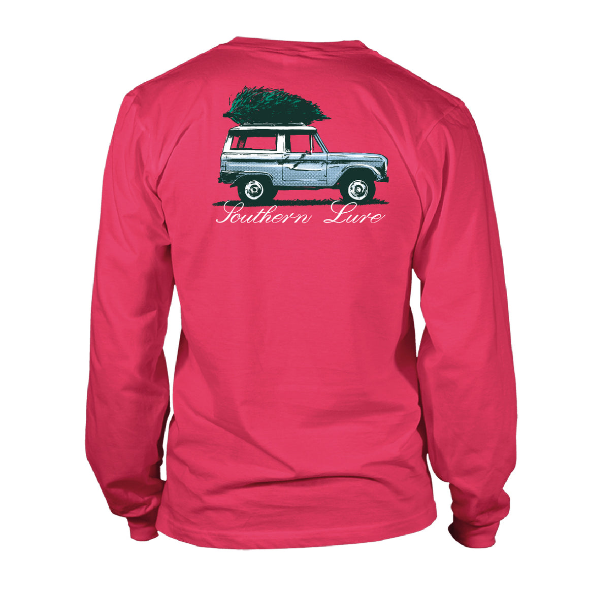 Youth & Toddler Long Sleeve Tee Christmas Bronco - Red